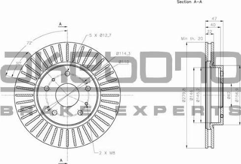 Akebono BN-0492 - Brake Disc autospares.lv