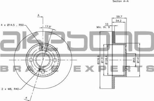 Akebono BN-0448 - Brake Disc autospares.lv