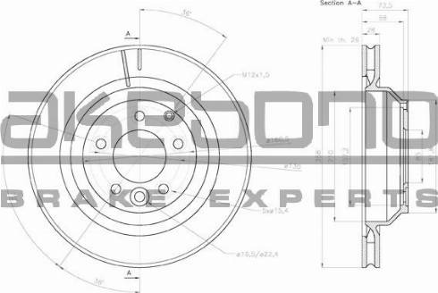 Akebono BN-0451 - Brake Disc autospares.lv