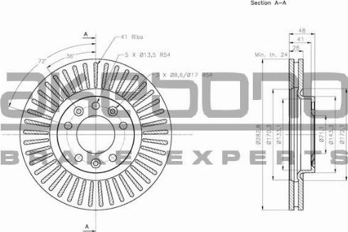 Akebono BN-0457 - Brake Disc autospares.lv