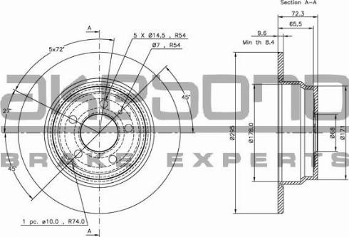 Akebono BN-0464 - Brake Disc autospares.lv