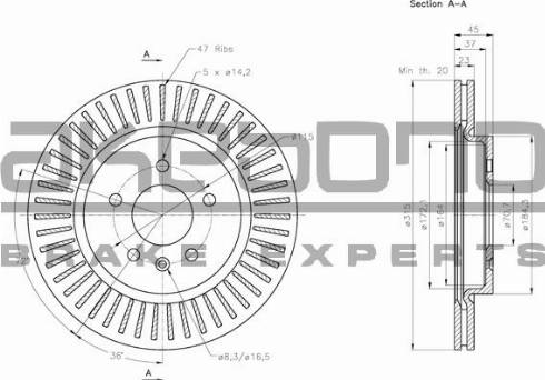 Akebono BN-0466E - Brake Disc autospares.lv