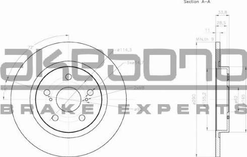 Akebono BN-0467 - Brake Disc autospares.lv