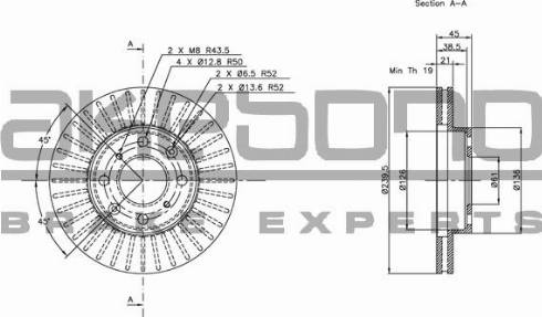 Akebono BN-0405 - Brake Disc autospares.lv