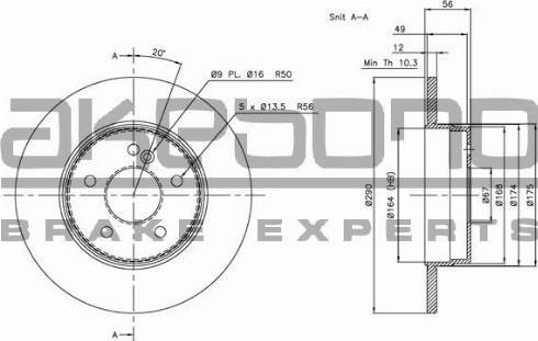 Akebono BN-0406 - Brake Disc autospares.lv