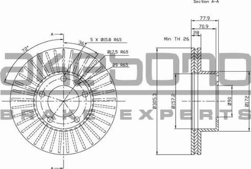 Akebono BN-0402 - Brake Disc autospares.lv