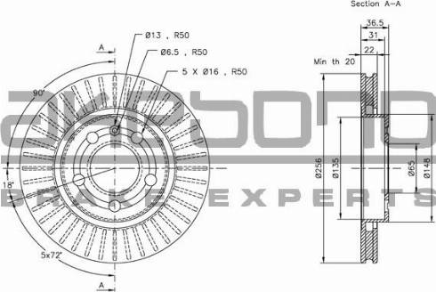 Akebono BN-0407 - Brake Disc autospares.lv