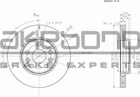 Akebono BN-0412 - Brake Disc autospares.lv