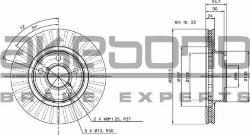 Akebono BN-0488 - Brake Disc autospares.lv