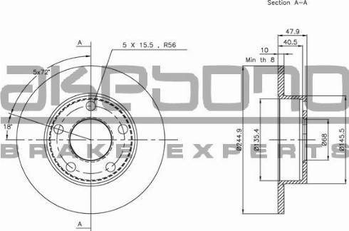 Akebono BN-0436 - Brake Disc autospares.lv