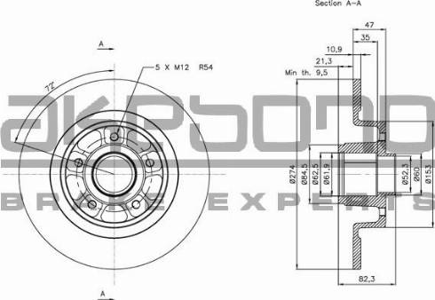 Akebono BN-0431E - Brake Disc autospares.lv