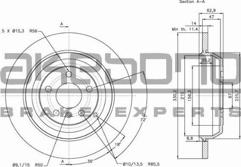 Akebono BN-0432 - Brake Disc autospares.lv