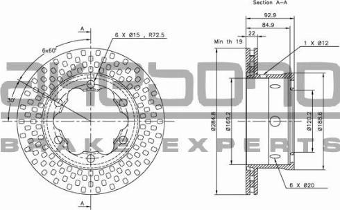 Akebono BN-0474 - Brake Disc autospares.lv