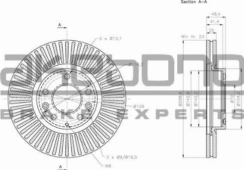 Akebono BN-0476 - Brake Disc autospares.lv