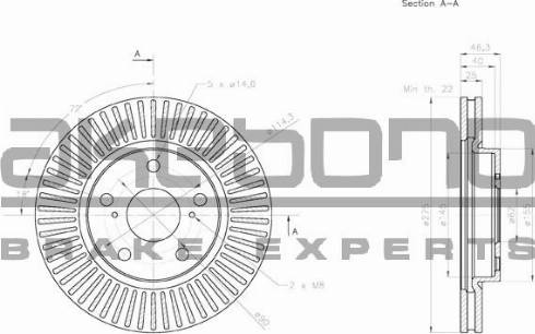 Akebono BN-0478 - Brake Disc autospares.lv