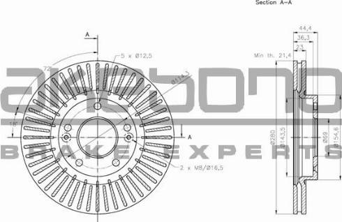 Akebono BN-0477 - Brake Disc autospares.lv