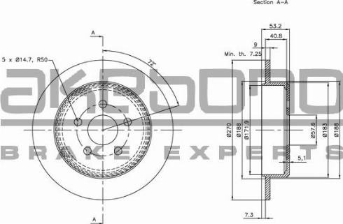 Akebono BN-0598 - Brake Disc autospares.lv