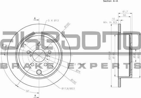 Akebono BN-0549 - Brake Disc autospares.lv