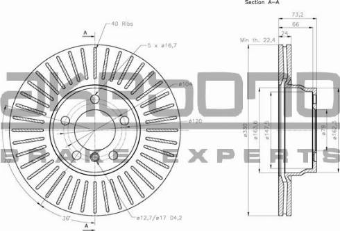 Akebono BN-0542E - Brake Disc autospares.lv