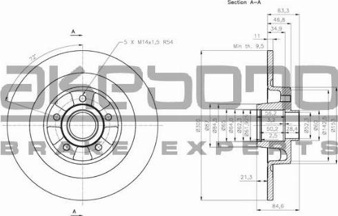 Akebono BN-0559 - Brake Disc autospares.lv