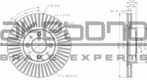 Akebono BN-0556 - Brake Disc autospares.lv