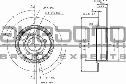 Akebono BN-0569E - Brake Disc autospares.lv