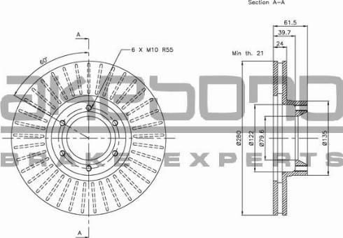 Akebono BN-0505 - Brake Disc autospares.lv