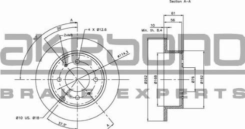 Akebono BN-0506E - Brake Disc autospares.lv