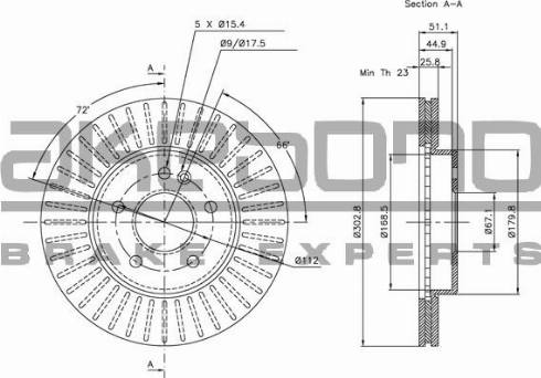 Akebono BN-0501 - Brake Disc autospares.lv