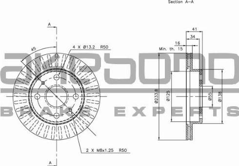 Akebono BN-0507 - Brake Disc autospares.lv