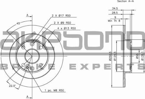 Akebono BN-0510 - Brake Disc autospares.lv