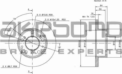 Akebono BN-0583E - Brake Disc autospares.lv