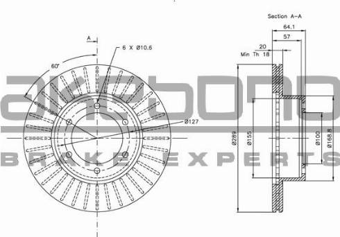 Akebono BN-0587 - Brake Disc autospares.lv