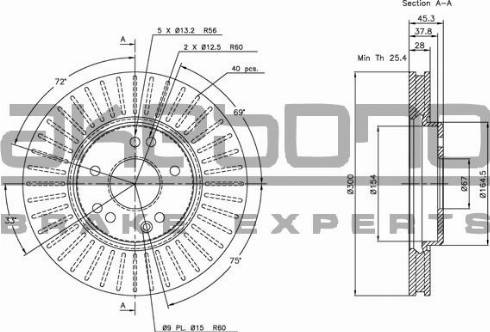 Akebono BN-0533 - Brake Disc autospares.lv