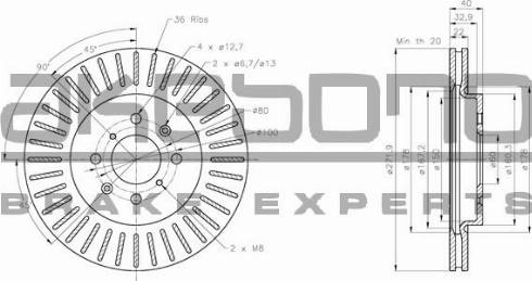 Akebono BN-0532 - Brake Disc autospares.lv