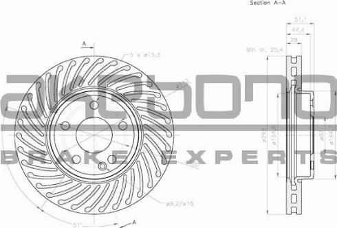 Akebono BN-0520E - Brake Disc autospares.lv