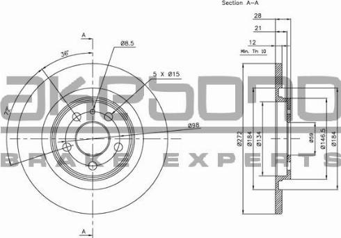 Akebono BN-0522 - Brake Disc autospares.lv