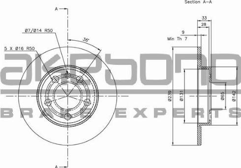 Akebono BN-0527 - Brake Disc autospares.lv