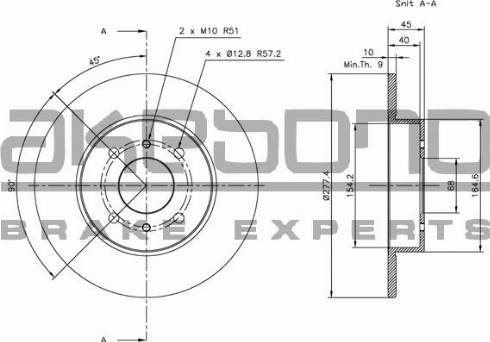 Akebono BN-0574 - Brake Disc autospares.lv