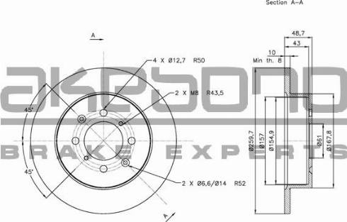 Akebono BN-0576 - Brake Disc autospares.lv