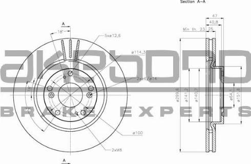 Akebono BN-0645 - Brake Disc autospares.lv