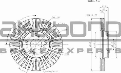 Akebono BN-0669 - Brake Disc autospares.lv