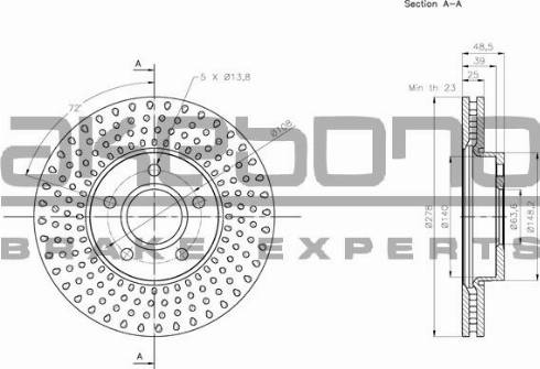 Akebono BN-0664 - Brake Disc autospares.lv