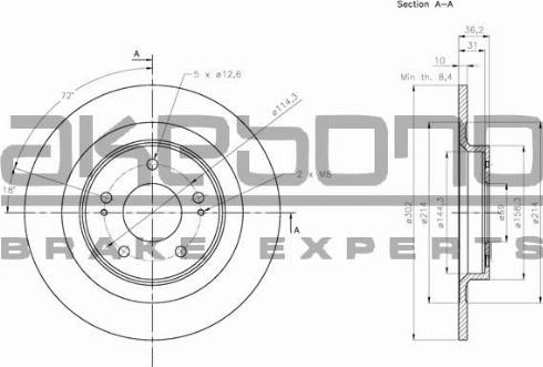 Akebono BN-0666 - Brake Disc autospares.lv