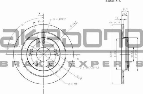 Akebono BN-0660 - Brake Disc autospares.lv