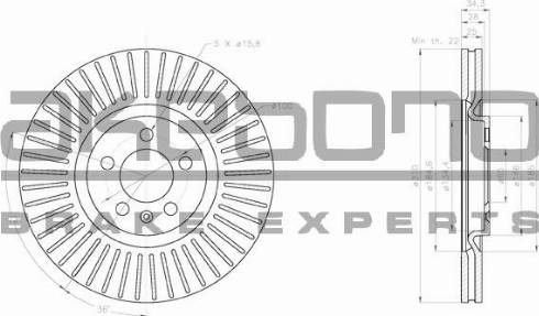 Akebono BN-0663 - Brake Disc autospares.lv