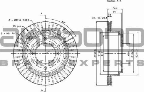 Akebono BN-0604 - Brake Disc autospares.lv