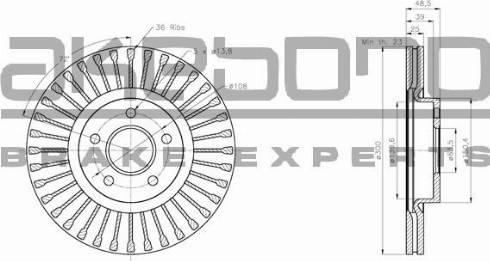 Akebono BN-0610E - Brake Disc autospares.lv