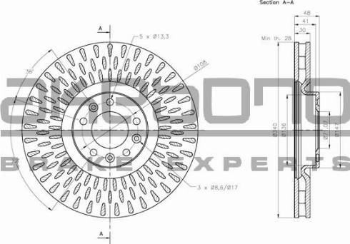 Akebono BN-0611 - Brake Disc autospares.lv