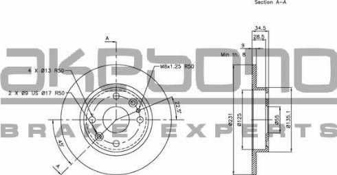 Akebono BN-0684 - Brake Disc autospares.lv